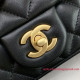 AS4041 Black Lambskin Gold Tone Metal